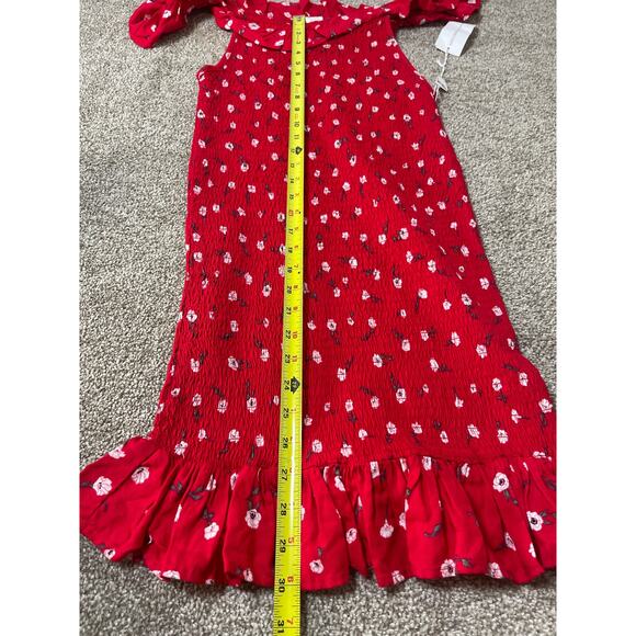 NWT Live 4 Truth Womens Cottage Boho Chic Cowgirl Floral Ruffle Mini Dress Red S - Picture 8 of 9
